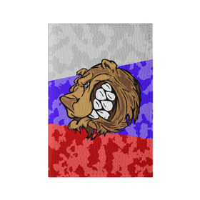 Обложка для паспорта матовая кожа с принтом Русский Медведь в Кировске, натуральная матовая кожа | размер 19,3 х 13,7 см; прозрачные пластиковые крепления | 