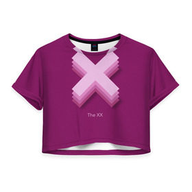 Женская футболка 3D укороченная с принтом The XX в Кировске, 100% полиэстер | круглая горловина, длина футболки до линии талии, рукава с отворотами | the xx | xx | инди поп
