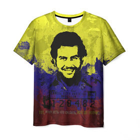 Мужская футболка 3D с принтом Пабло Эскобар в Кировске, 100% полиэфир | прямой крой, круглый вырез горловины, длина до линии бедер | колумбия | пабло | эскобар