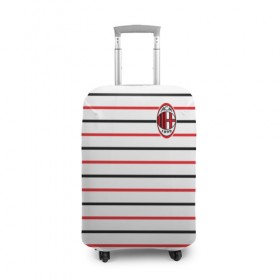 Чехол для чемодана 3D с принтом AC Milan - Stripe white в Кировске, 86% полиэфир, 14% спандекс | двустороннее нанесение принта, прорези для ручек и колес | ac | fc | football | milan | милан | футбол