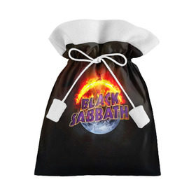 Подарочный 3D мешок с принтом Black Sabbath земля в огне в Кировске, 100% полиэстер | Размер: 29*39 см | Тематика изображения на принте: black sabbath | группа | метал | надпись | оззи | осборн | хард рок | хеви метал