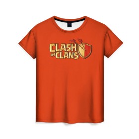 Женская футболка 3D с принтом Clash of Clans в Кировске, 100% полиэфир ( синтетическое хлопкоподобное полотно) | прямой крой, круглый вырез горловины, длина до линии бедер | игра | кланс | клэш | онлайн | оф | стратегия