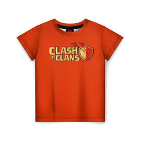 Детская футболка 3D с принтом Clash of Clans в Кировске, 100% гипоаллергенный полиэфир | прямой крой, круглый вырез горловины, длина до линии бедер, чуть спущенное плечо, ткань немного тянется | Тематика изображения на принте: игра | кланс | клэш | онлайн | оф | стратегия