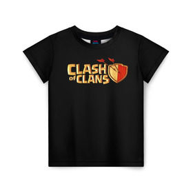 Детская футболка 3D с принтом Clash of Clans в Кировске, 100% гипоаллергенный полиэфир | прямой крой, круглый вырез горловины, длина до линии бедер, чуть спущенное плечо, ткань немного тянется | игра | кланс | клэш | онлайн | оф | стратегия