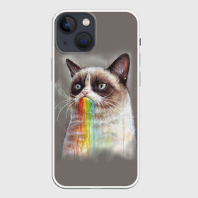 Чехол для iPhone 13 mini с принтом Grumpy Cat в Кировске,  |  | animal | cat | grumpy cat | животное | кот | котенок | кошка | радуга