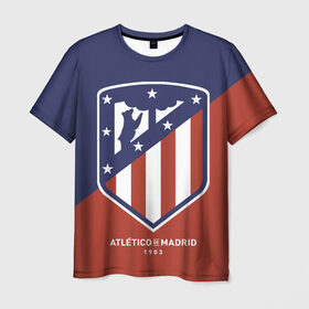 Мужская футболка 3D с принтом Атлетико Мадрид в Кировске, 100% полиэфир | прямой крой, круглый вырез горловины, длина до линии бедер | atletico madrid | атлетико мадрид