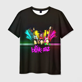Мужская футболка 3D с принтом Группа Blink-182 в Кировске, 100% полиэфир | прямой крой, круглый вырез горловины, длина до линии бедер | 