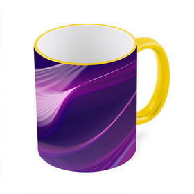 Кружка с принтом Фиолетовые Волны в Кировске, керамика | ёмкость 330 мл | линии | узоры | фиолетовый | цвет