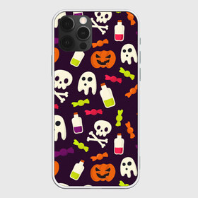 Чехол для iPhone 12 Pro Max с принтом Halloween в Кировске, Силикон |  | halloween | сладости | тыква | хэллоуин | череп