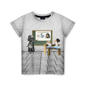 Детская футболка 3D с принтом Вейдер-учитель в Кировске, 100% гипоаллергенный полиэфир | прямой крой, круглый вырез горловины, длина до линии бедер, чуть спущенное плечо, ткань немного тянется | 
