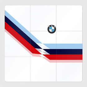 Магнитный плакат 3Х3 с принтом BMW | БМВ WHITE в Кировске, Полимерный материал с магнитным слоем | 9 деталей размером 9*9 см | bmw | автомобиль | автомобильные | бмв | лучшие | марка | машины | мужчинам | патриот | подарок | прикольные | тренд | фанат | флаг