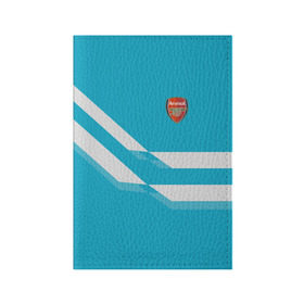 Обложка для паспорта матовая кожа с принтом Арсенал / FC Arsenal 2018 Blue в Кировске, натуральная матовая кожа | размер 19,3 х 13,7 см; прозрачные пластиковые крепления | 