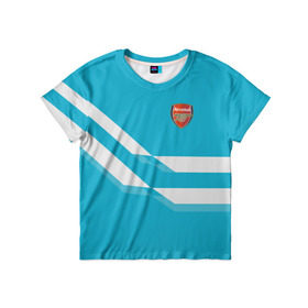 Детская футболка 3D с принтом Арсенал / FC Arsenal 2018 Blue в Кировске, 100% гипоаллергенный полиэфир | прямой крой, круглый вырез горловины, длина до линии бедер, чуть спущенное плечо, ткань немного тянется | Тематика изображения на принте: 