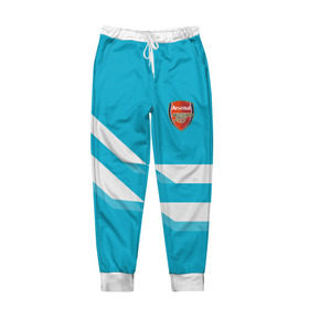 Мужские брюки 3D с принтом Арсенал / FC Arsenal 2018 Blue в Кировске, 100% полиэстер | манжеты по низу, эластичный пояс регулируется шнурком, по бокам два кармана без застежек, внутренняя часть кармана из мелкой сетки | 