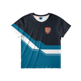 Детская футболка 3D с принтом Арсенал / FC Arsenal 2018 #1 в Кировске, 100% гипоаллергенный полиэфир | прямой крой, круглый вырез горловины, длина до линии бедер, чуть спущенное плечо, ткань немного тянется | fc | геометрия | эмблема