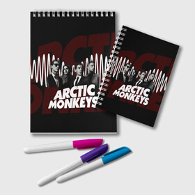 Блокнот с принтом Группа Arctic Monkeys в Кировске, 100% бумага | 48 листов, плотность листов — 60 г/м2, плотность картонной обложки — 250 г/м2. Листы скреплены удобной пружинной спиралью. Цвет линий — светло-серый
 | Тематика изображения на принте: алекс тёрнер | арктик | арктические мартышки | гаражный | группа | дж ейми кук | инди рок | манкис | музыка | мэтт хелдер | ник о мэлли | обезьяна | постпанк ривайвл | психоделический | рок