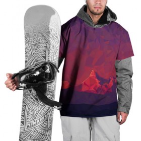Накидка на куртку 3D с принтом Mountain Polygon в Кировске, 100% полиэстер |  | 