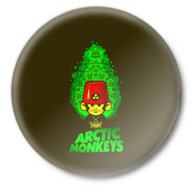 Значок с принтом Arctic Monkeys обезьянка в Кировске,  металл | круглая форма, металлическая застежка в виде булавки | 