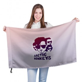 Флаг 3D с принтом Группа Arctic Monkeys в Кировске, 100% полиэстер | плотность ткани — 95 г/м2, размер — 67 х 109 см. Принт наносится с одной стороны | Тематика изображения на принте: 