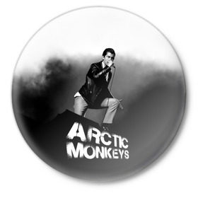 Значок с принтом Солист Arctic Monkeys в Кировске,  металл | круглая форма, металлическая застежка в виде булавки | алекс тёрнер | арктик | арктические мартышки | гаражный | группа | джейми кук | инди рок | манкис | музыка | мэтт хелдер | ник о мэлли | обезьяна | постпанк ривайвл | психоделический | рок