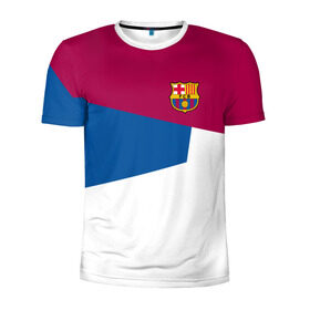 Мужская футболка 3D спортивная с принтом FC Barcelona 2018 #4 в Кировске, 100% полиэстер с улучшенными характеристиками | приталенный силуэт, круглая горловина, широкие плечи, сужается к линии бедра | fc | барселона | эмблема
