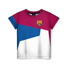 Детская футболка 3D с принтом FC Barcelona 2018 #4 в Кировске, 100% гипоаллергенный полиэфир | прямой крой, круглый вырез горловины, длина до линии бедер, чуть спущенное плечо, ткань немного тянется | fc | барселона | эмблема