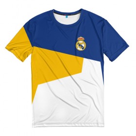 Мужская футболка 3D с принтом Real Madrid 2018 #6 в Кировске, 100% полиэфир | прямой крой, круглый вырез горловины, длина до линии бедер | emirates | fc | real madrid | клуб | мяч | реал мадрид