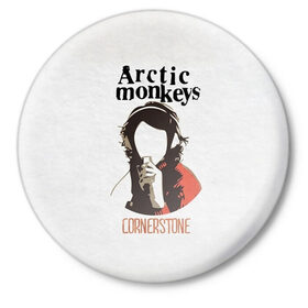 Значок с принтом Arctic Monkeys cornerstone в Кировске,  металл | круглая форма, металлическая застежка в виде булавки | алекс тёрнер | арктик | арктические мартышки | гаражный | группа | джейми кук | инди рок | манкис | музыка | мэтт хелдер | ник о мэлли | обезьяна | постпанк ривайвл | психоделический | рок