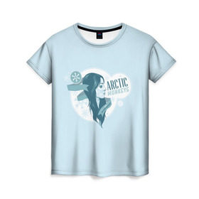 Женская футболка 3D с принтом Arctic Monkeys девушка в Кировске, 100% полиэфир ( синтетическое хлопкоподобное полотно) | прямой крой, круглый вырез горловины, длина до линии бедер | 