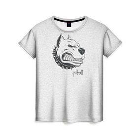 Женская футболка 3D с принтом Pitbull в Кировске, 100% полиэфир ( синтетическое хлопкоподобное полотно) | прямой крой, круглый вырез горловины, длина до линии бедер | dog | питбуль | порода | рисунок | собака
