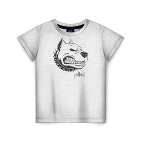 Детская футболка 3D с принтом Pitbull в Кировске, 100% гипоаллергенный полиэфир | прямой крой, круглый вырез горловины, длина до линии бедер, чуть спущенное плечо, ткань немного тянется | Тематика изображения на принте: dog | питбуль | порода | рисунок | собака