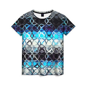 Женская футболка 3D с принтом frost psychedelic в Кировске, 100% полиэфир ( синтетическое хлопкоподобное полотно) | прямой крой, круглый вырез горловины, длина до линии бедер | 