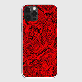 Чехол для iPhone 12 Pro Max с принтом Tie-Dye red в Кировске, Силикон |  | Тематика изображения на принте: волны | красный | разводы | текстура
