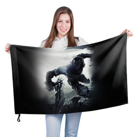 Флаг 3D с принтом Darksiders 2 в Кировске, 100% полиэстер | плотность ткани — 95 г/м2, размер — 67 х 109 см. Принт наносится с одной стороны | darksiders