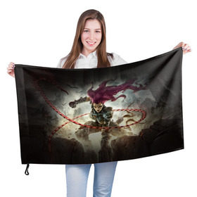 Флаг 3D с принтом Darksiders 3 в Кировске, 100% полиэстер | плотность ткани — 95 г/м2, размер — 67 х 109 см. Принт наносится с одной стороны | darksiders