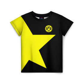 Детская футболка 3D с принтом FC Borussia Dortmund 2018 в Кировске, 100% гипоаллергенный полиэфир | прямой крой, круглый вырез горловины, длина до линии бедер, чуть спущенное плечо, ткань немного тянется | Тематика изображения на принте: боруссия | дортмунд