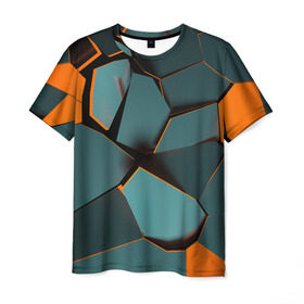 Мужская футболка 3D с принтом Нано в Кировске, 100% полиэфир | прямой крой, круглый вырез горловины, длина до линии бедер | abstraction | абстракция | геометрия | грани | полигоны | сочетания | треугольники