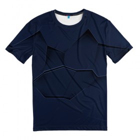 Мужская футболка 3D с принтом Strike abstraction в Кировске, 100% полиэфир | прямой крой, круглый вырез горловины, длина до линии бедер | abstraction | абстракция | геометрия | грани | полигоны | сочетания | треугольники