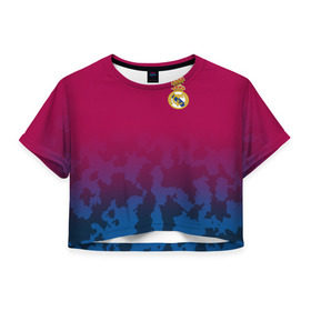 Женская футболка 3D укороченная с принтом Real Madrid 2018 Military 2 в Кировске, 100% полиэстер | круглая горловина, длина футболки до линии талии, рукава с отворотами | Тематика изображения на принте: emirates | fc | real madrid | клуб | реал мадрид