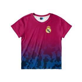 Детская футболка 3D с принтом Real Madrid 2018 Military 2 в Кировске, 100% гипоаллергенный полиэфир | прямой крой, круглый вырез горловины, длина до линии бедер, чуть спущенное плечо, ткань немного тянется | Тематика изображения на принте: emirates | fc | real madrid | клуб | реал мадрид