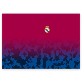 Поздравительная открытка с принтом Real Madrid 2018 Military 2 в Кировске, 100% бумага | плотность бумаги 280 г/м2, матовая, на обратной стороне линовка и место для марки
 | emirates | fc | real madrid | клуб | реал мадрид