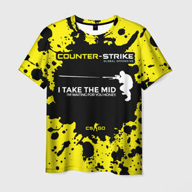 Мужская футболка 3D с принтом Counter-Strike Go Mid в Кировске, 100% полиэфир | прямой крой, круглый вырез горловины, длина до линии бедер | cs go | global offensive | контр страйк | шутер