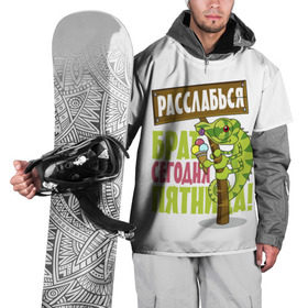 Накидка на куртку 3D с принтом Сегодня пятница ! в Кировске, 100% полиэстер |  | брат | мороженное | надпись | ящерица