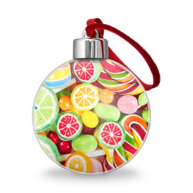 Ёлочный шар с принтом Candy в Кировске, Пластик | Диаметр: 77 мм | candy | colorful | lollipop | sweet | конфеты | леденцы | сладости