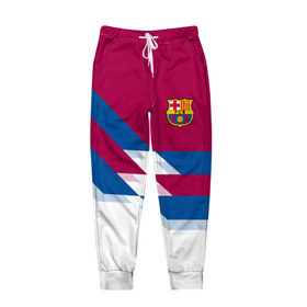 Мужские брюки 3D с принтом FC Barcelona #4 в Кировске, 100% полиэстер | манжеты по низу, эластичный пояс регулируется шнурком, по бокам два кармана без застежек, внутренняя часть кармана из мелкой сетки | 