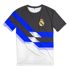 Мужская футболка 3D с принтом Real Madrid 2018 в Кировске, 100% полиэфир | прямой крой, круглый вырез горловины, длина до линии бедер | реал мадрид | эмблема