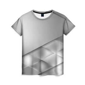 Женская футболка 3D с принтом Grey rhombuses в Кировске, 100% полиэфир ( синтетическое хлопкоподобное полотно) | прямой крой, круглый вырез горловины, длина до линии бедер | grey | абстракция | геометрия | ромб | текстура
