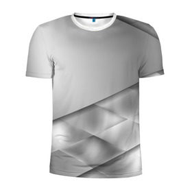 Мужская футболка 3D спортивная с принтом Grey rhombuses в Кировске, 100% полиэстер с улучшенными характеристиками | приталенный силуэт, круглая горловина, широкие плечи, сужается к линии бедра | grey | абстракция | геометрия | ромб | текстура