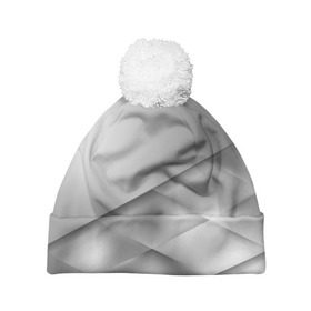 Шапка 3D c помпоном с принтом Grey rhombuses в Кировске, 100% полиэстер | универсальный размер, печать по всей поверхности изделия | grey | абстракция | геометрия | ромб | текстура