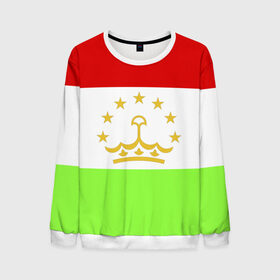 Мужской свитшот 3D с принтом Флаг Таджикистана в Кировске, 100% полиэстер с мягким внутренним слоем | круглый вырез горловины, мягкая резинка на манжетах и поясе, свободная посадка по фигуре | парчами точикистон | таджикистан | точикистон | флаг | флаг таджикистана